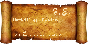 Harkányi Evelin névjegykártya